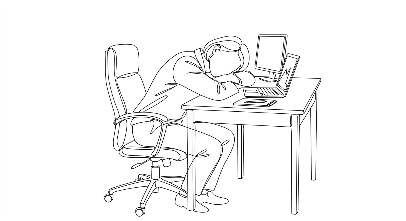 Stressed professional with head on desk after finding errors in business document